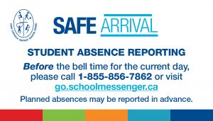 NEW Safe Arrival Information for 2018-2019