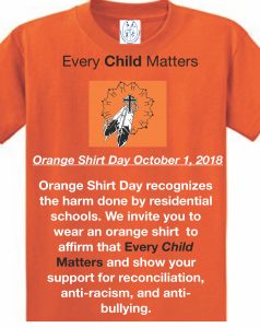 October 1 is Orange Shirt Day at SJA!!