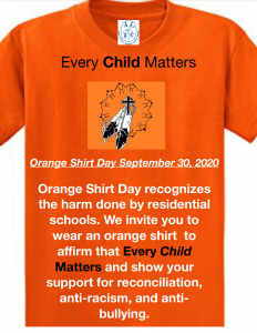 Orange Shirt Day Every Child Matters is September 30!!